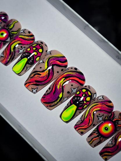 Neon Dreamscape Press on Nail Set
