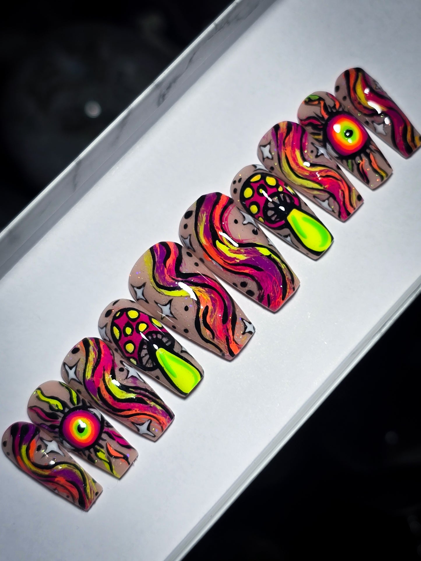 Neon Dreamscape Press on Nail Set