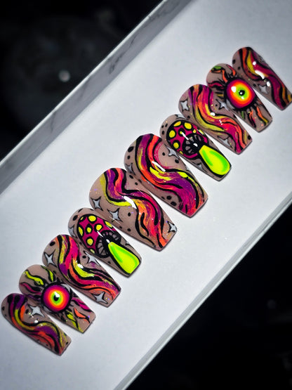 Neon Dreamscape Press on Nail Set