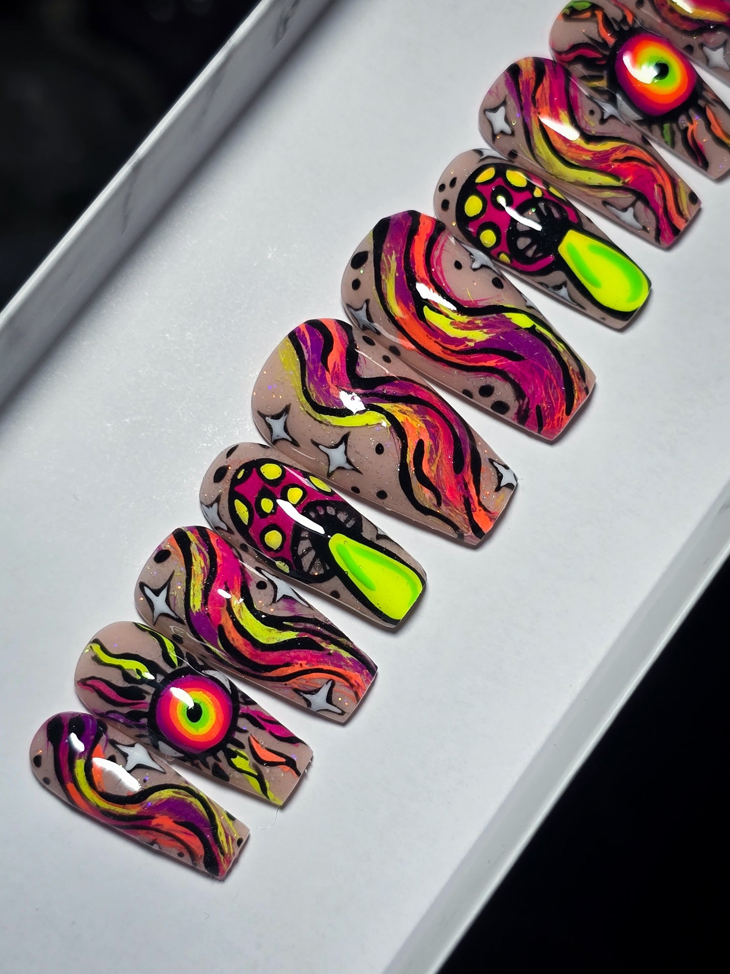 Neon Dreamscape Press on Nail Set