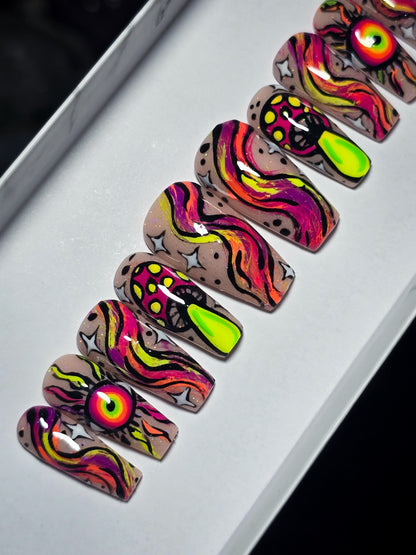 Neon Dreamscape Press on Nail Set