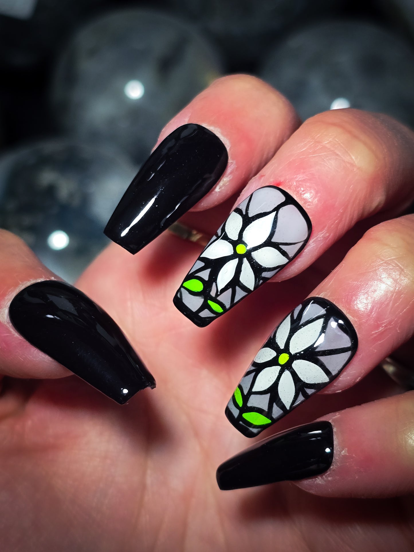 Moonlit Petals Press on Nail Set