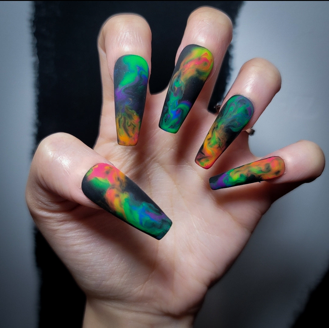 Neon Smoke Press on Nail Set