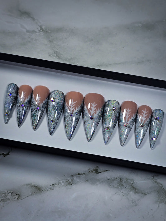 Sparkling Snow Press on Nail Set