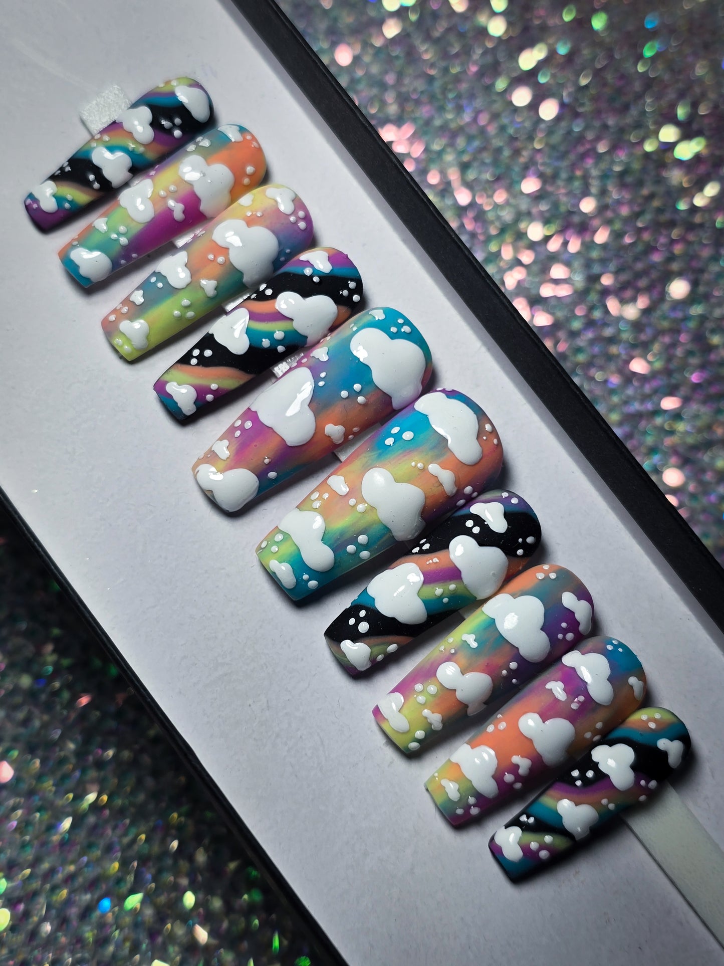 Rainbow Dreams Press on Nail Set (Thermal reactive & Glow in the Dark)