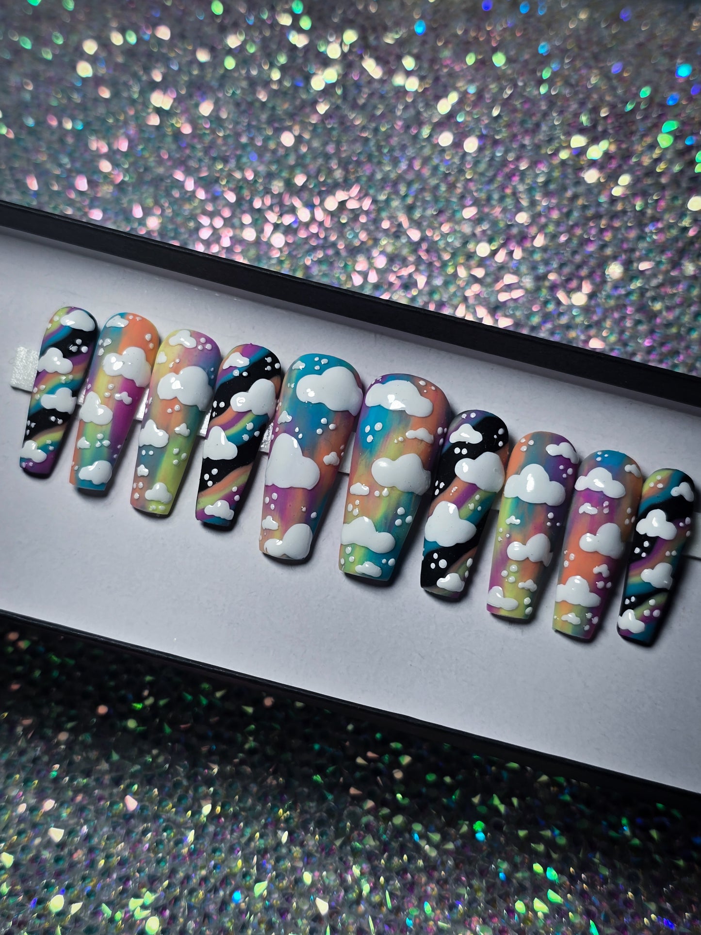 Rainbow Dreams Press on Nail Set (Thermal reactive & Glow in the Dark)