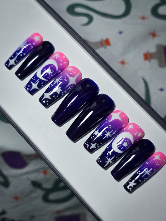 Celestial Shadows Press on Nail Set (Glow in the Dark)