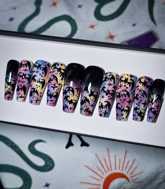 Luminous Wings Press on Nail Set (Glow in the Dark and Thermal)