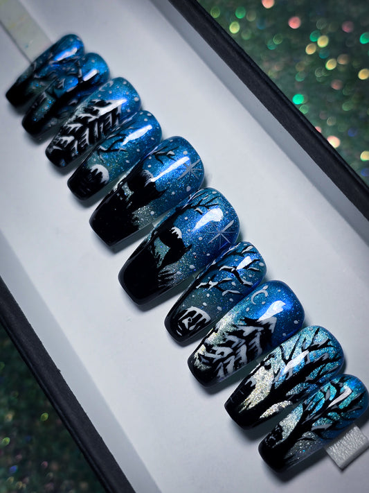 Moonlit Winter Press on Nails