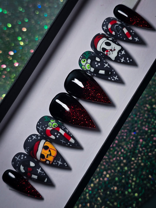 Creepy Christmas (thermal Reactive) Press on Nail Set