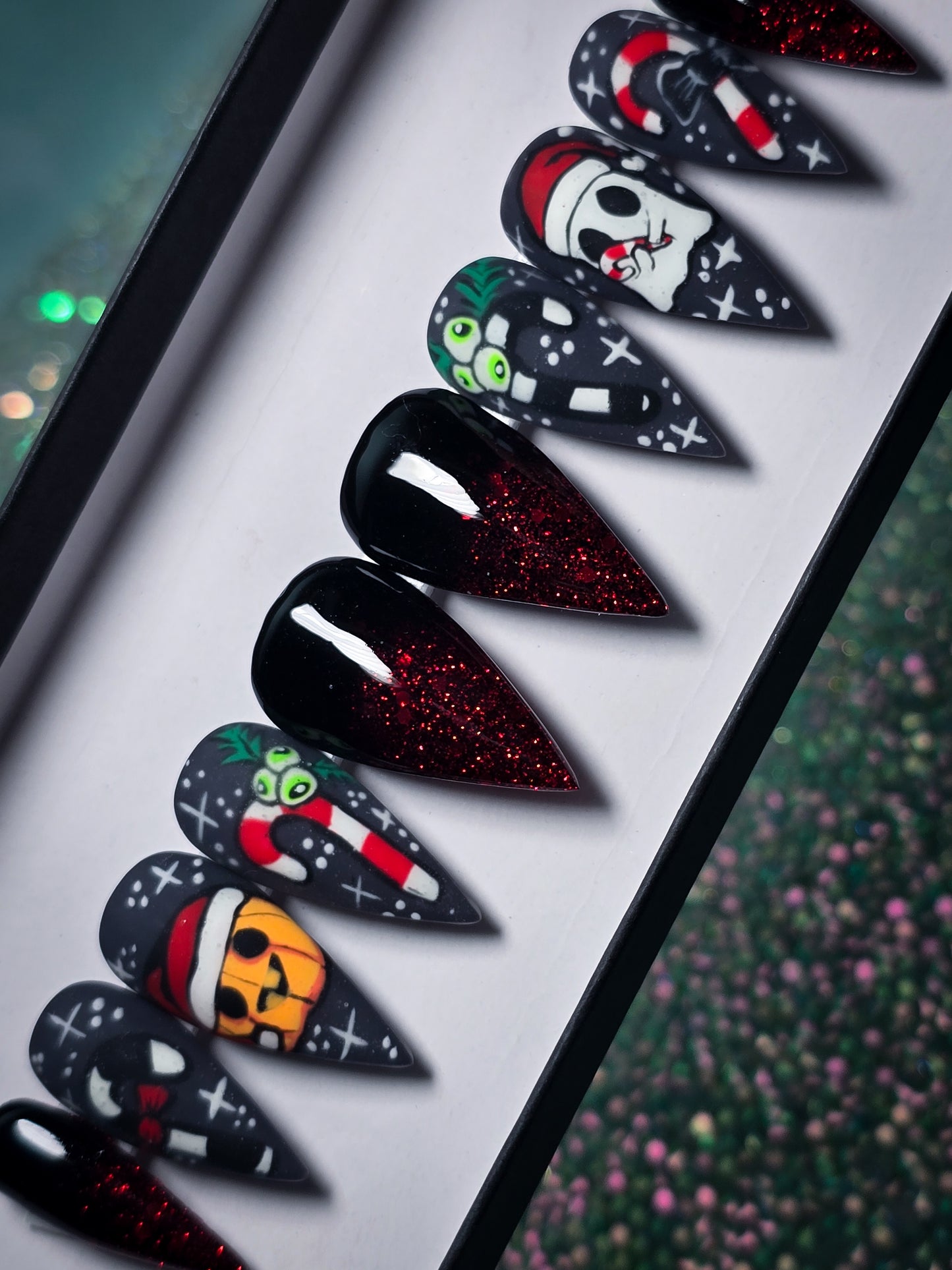 Creepy Christmas (thermal Reactive) Press on Nail Set