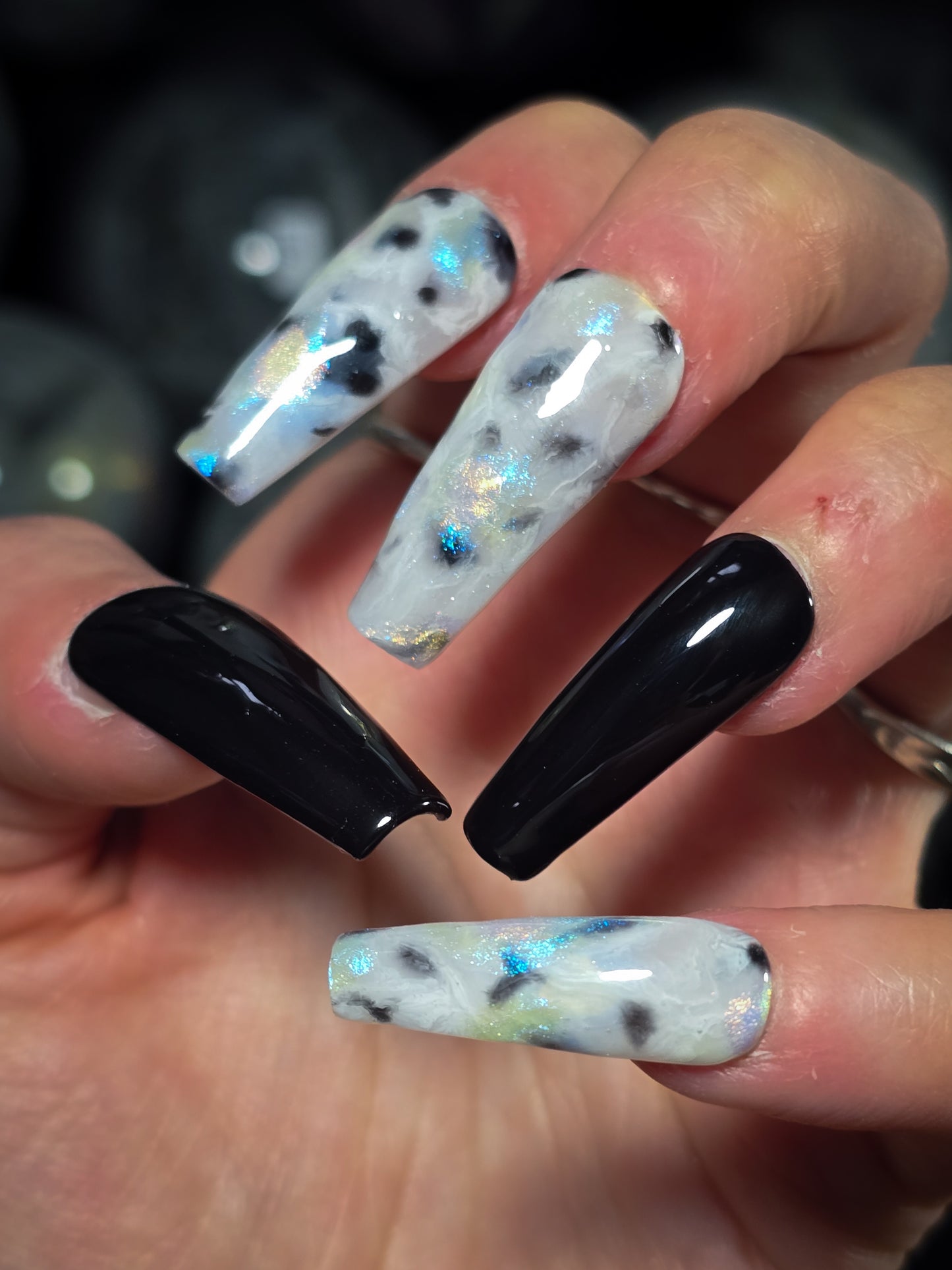 Rainbow Moonstone Press on Nail Set, crystal inspired nails