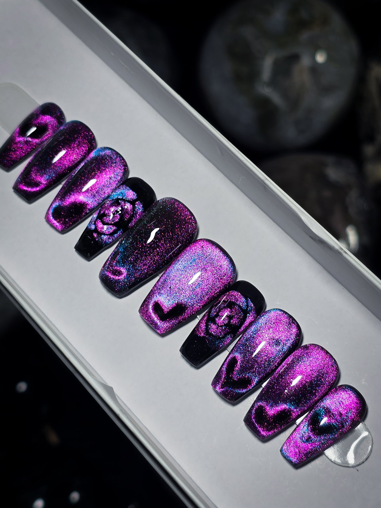 Midnight Heart Press on Nail set
