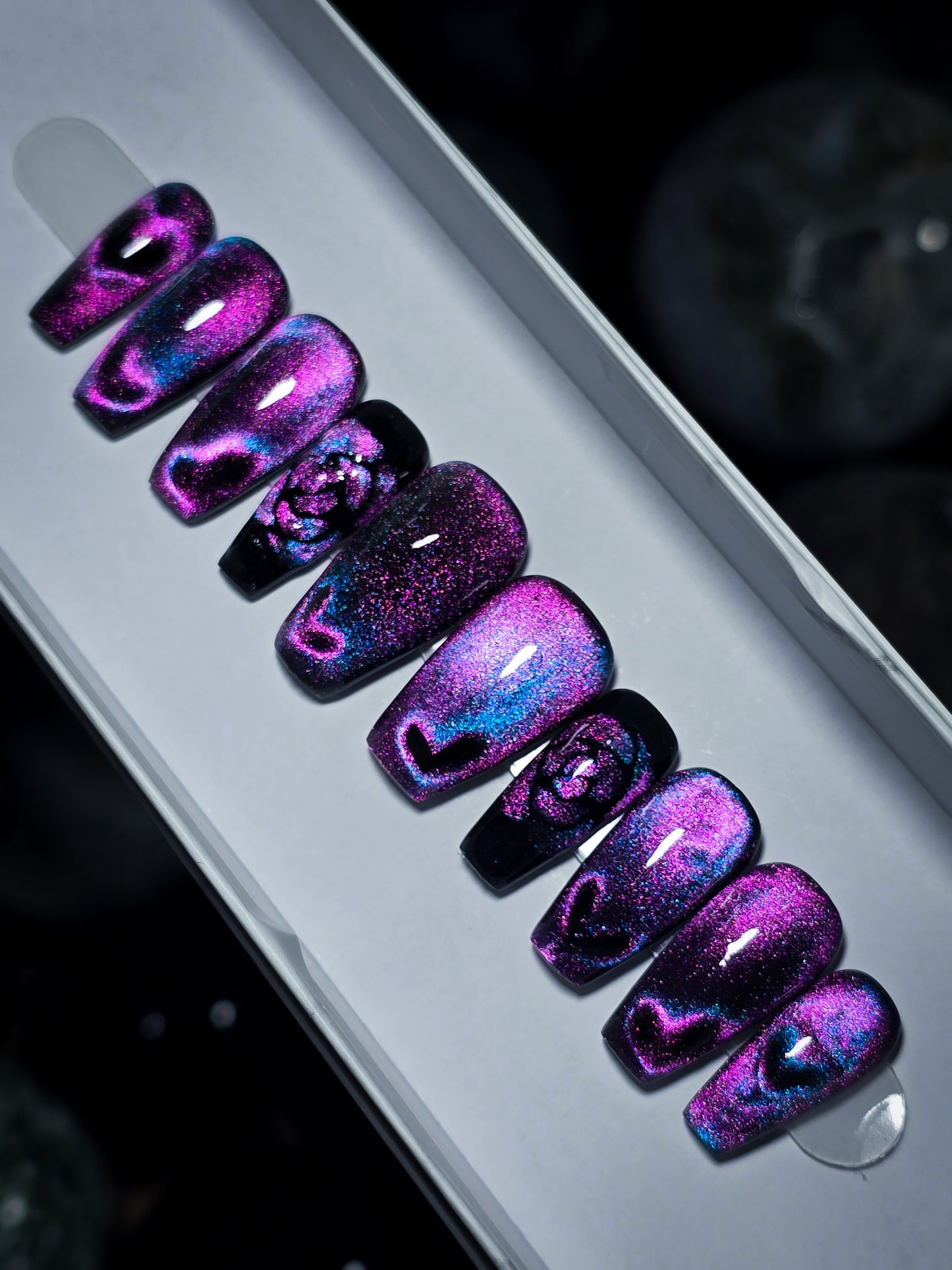 Midnight Heart Press on Nail set