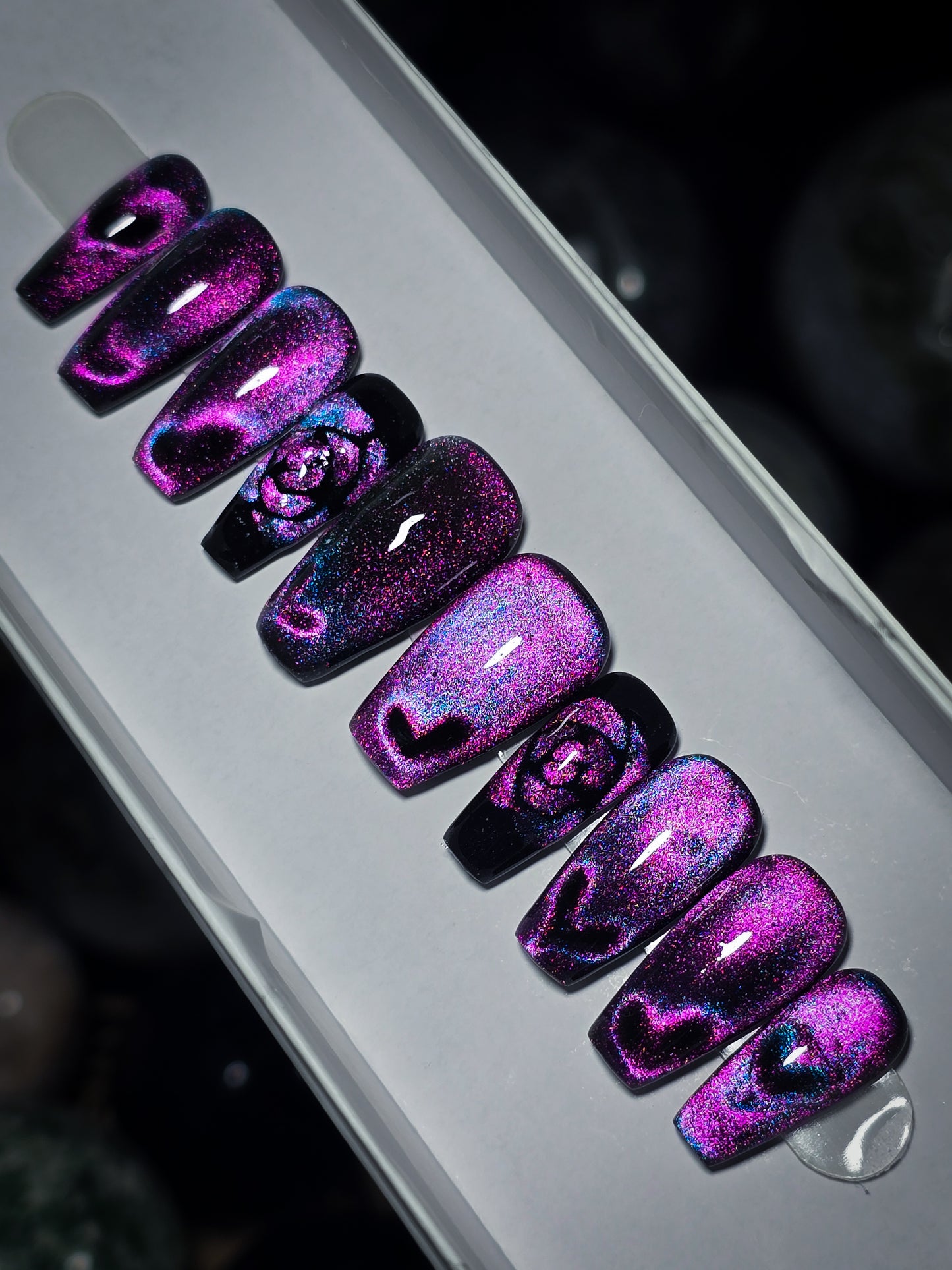 Midnight Heart Press on Nail set