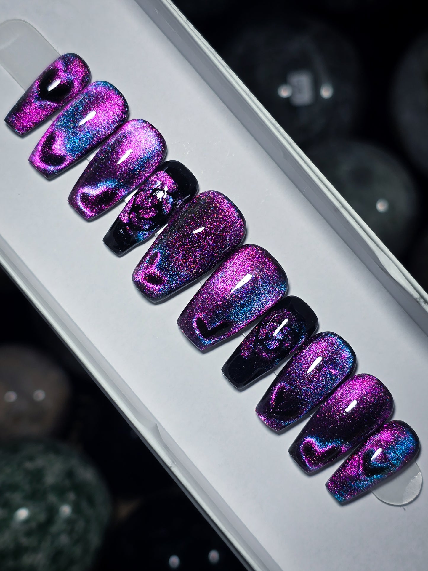 Midnight Heart Press on Nail set