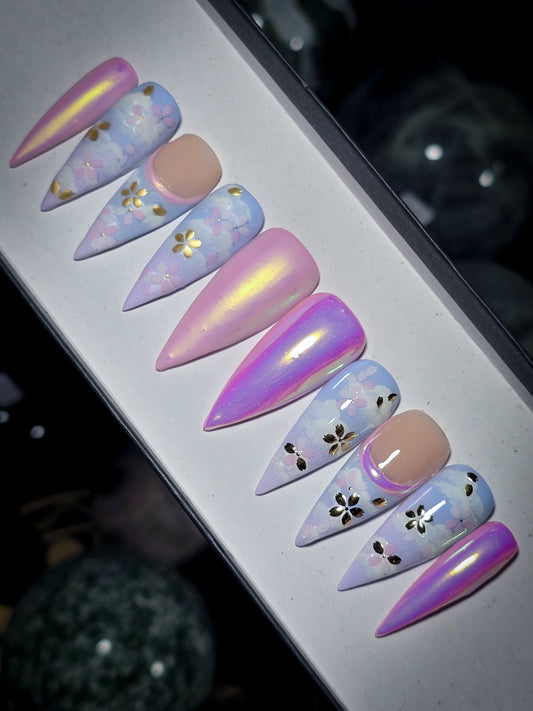 Springtime Serenity Press on Nail Set (you choose matte or glossy)