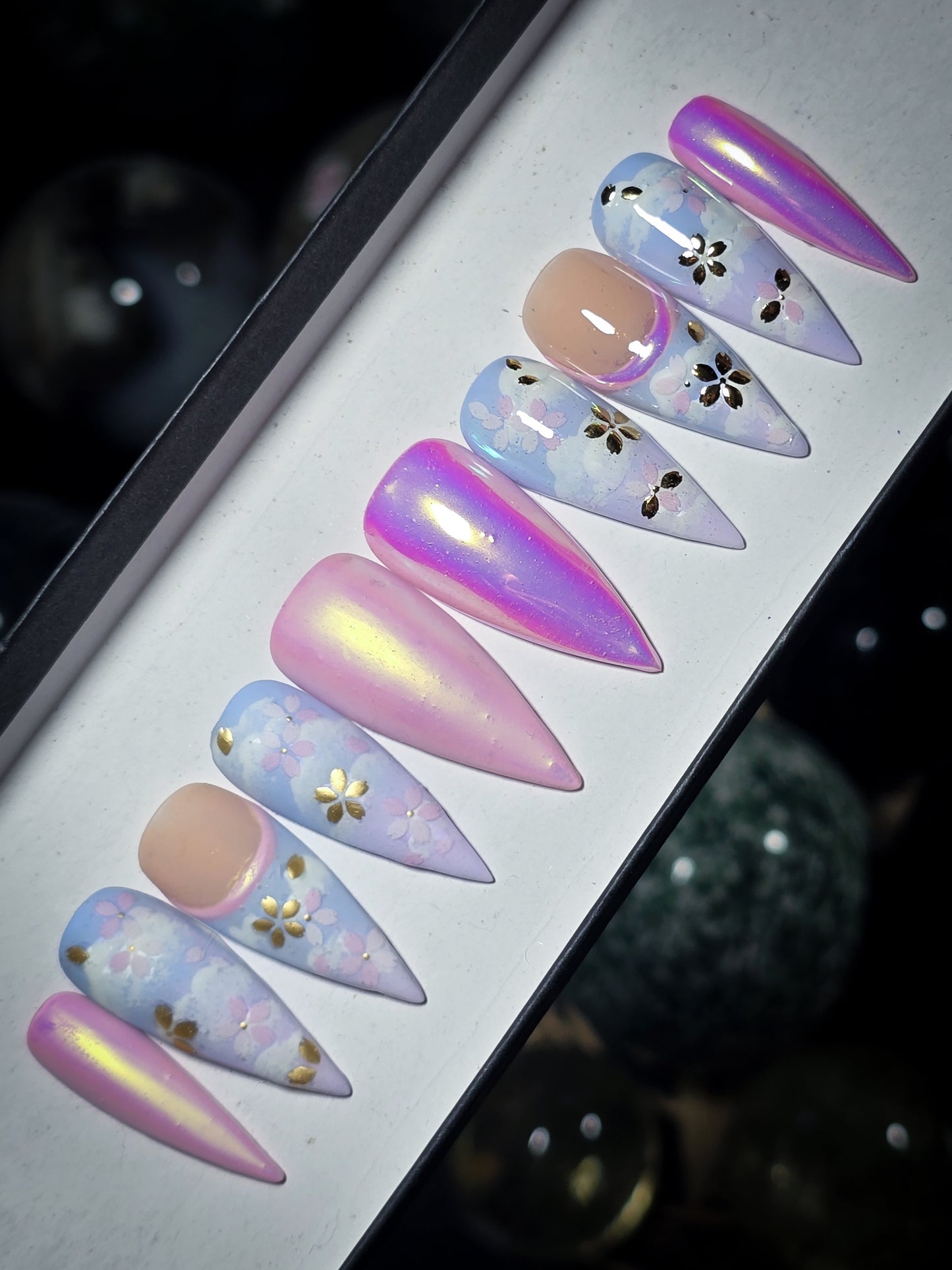Springtime Serenity Press on Nail Set (you choose matte or glossy)