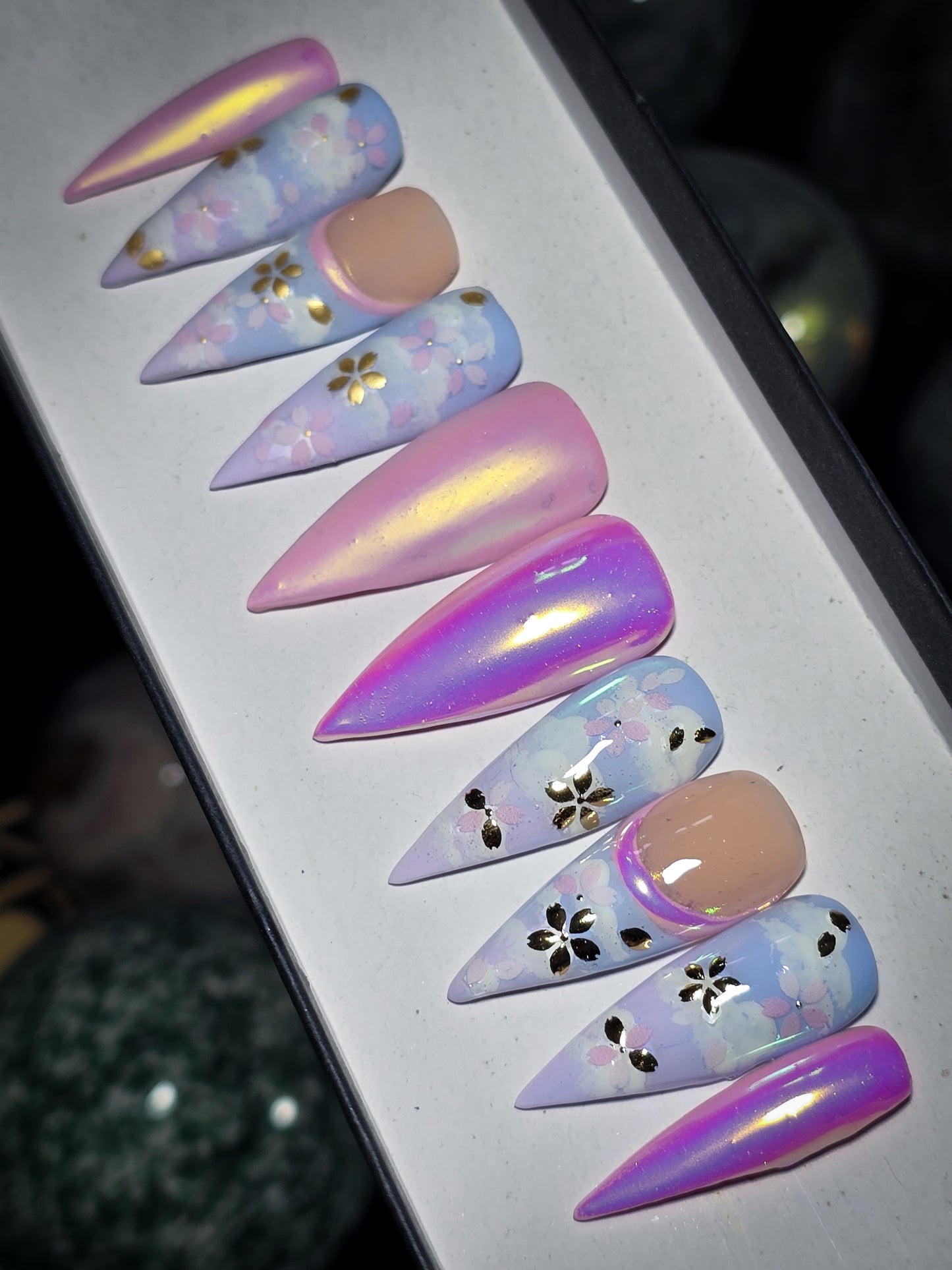 Springtime Serenity Press on Nail Set (you choose matte or glossy)