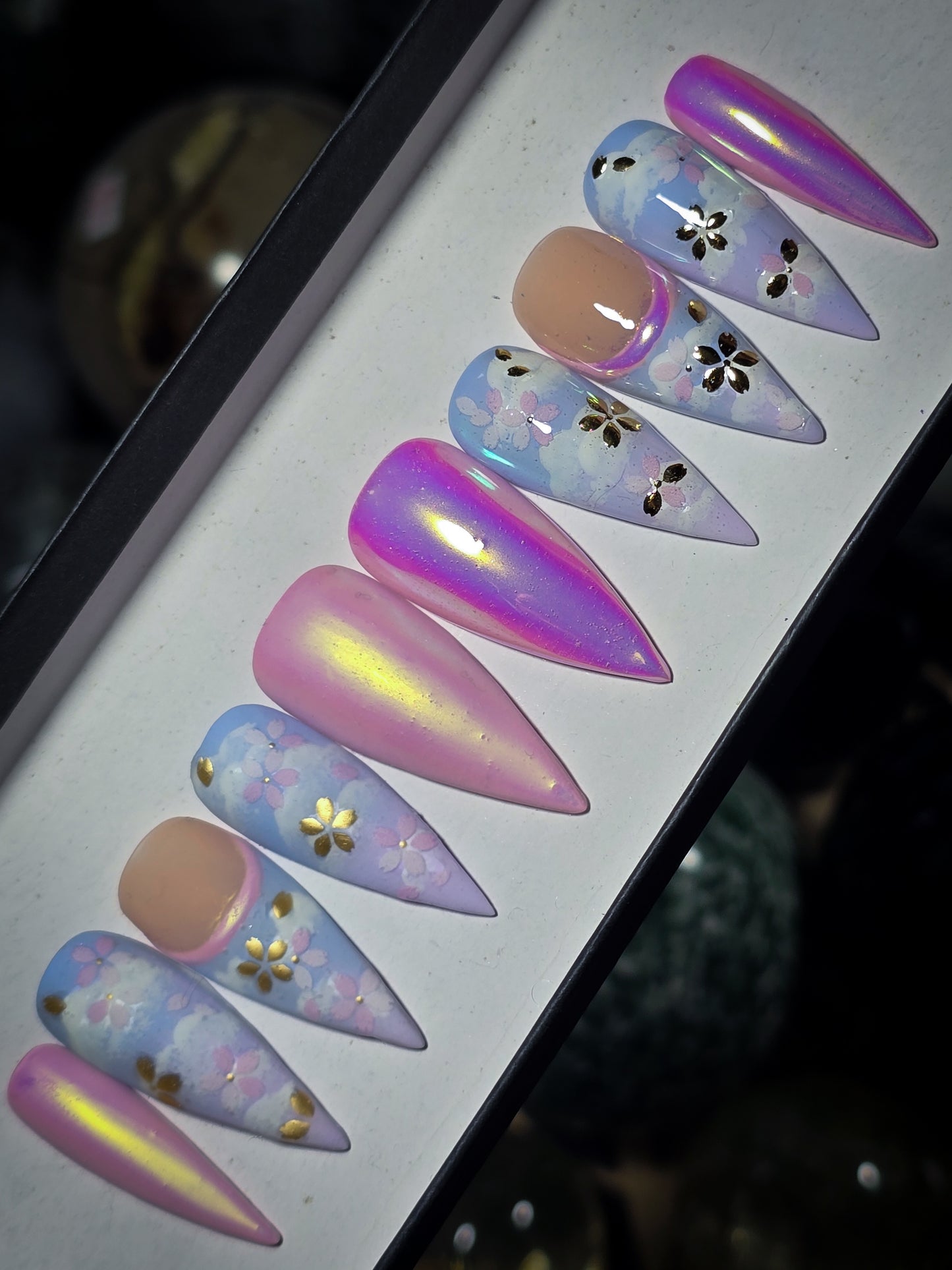 Springtime Serenity Press on Nail Set (you choose matte or glossy)