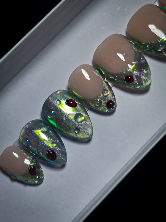 Raindrop Glow Press on Nail set