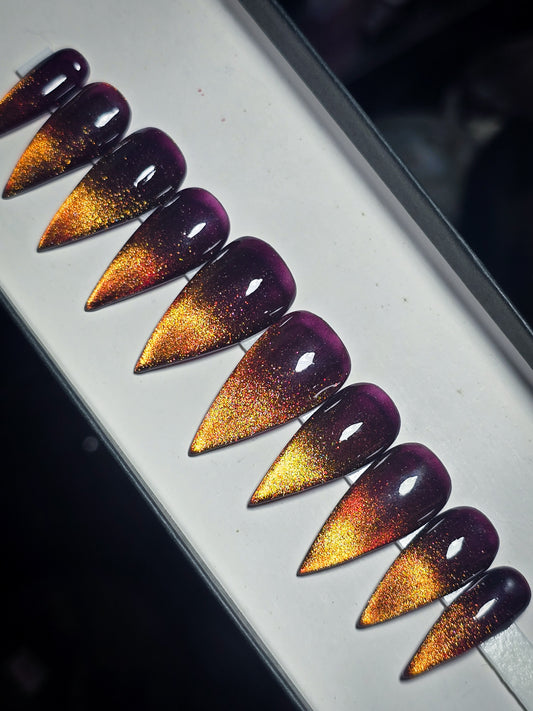 Midnight Ember Press on Nail Set