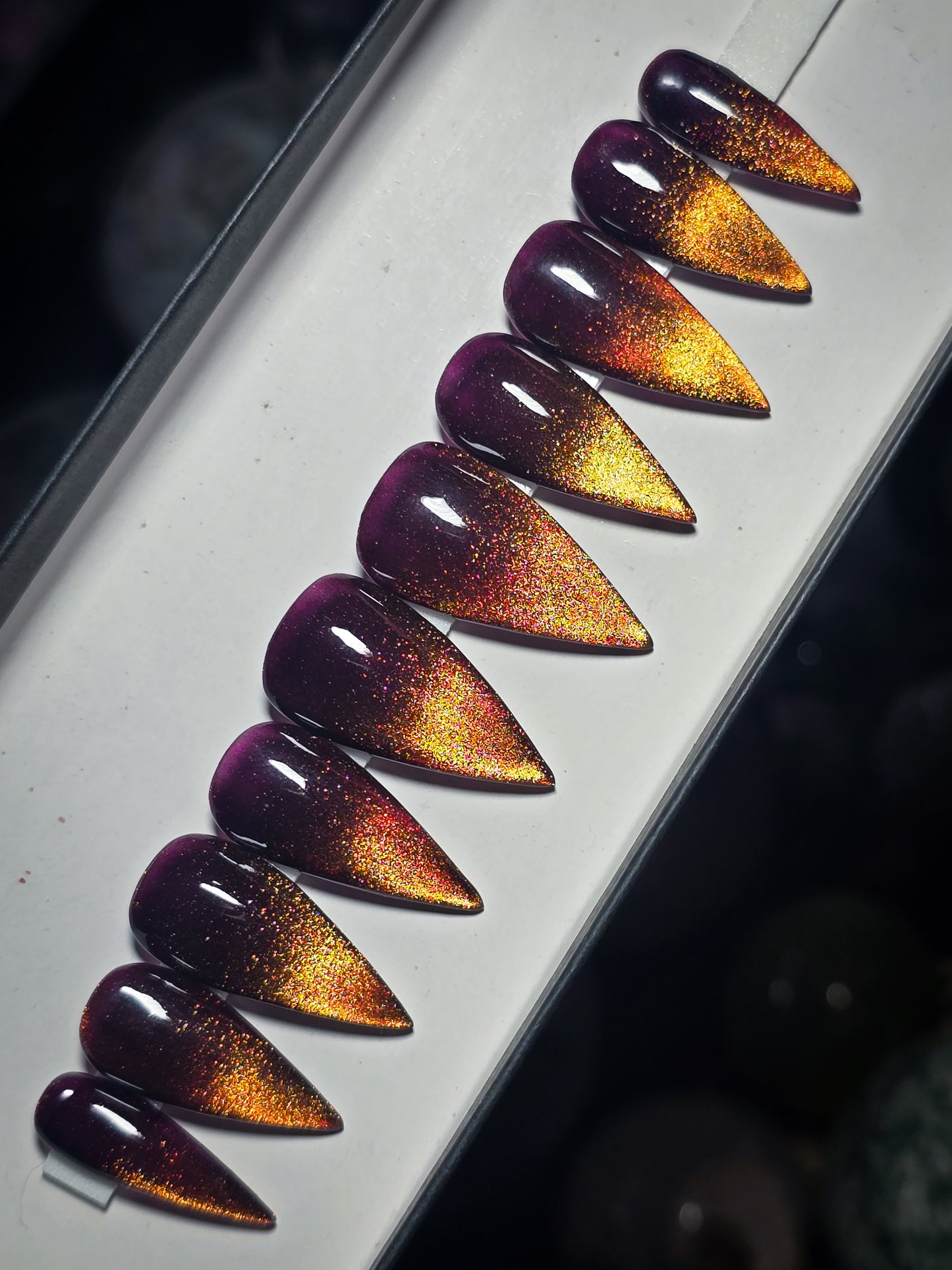 Midnight Ember Press on Nail Set