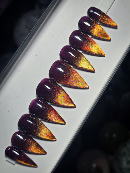 Midnight Ember Press on Nail Set