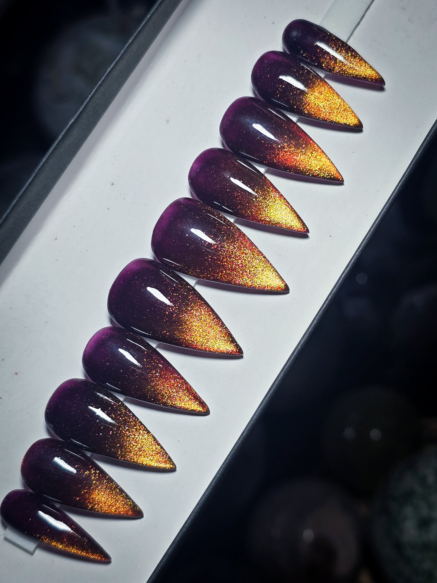 Midnight Ember Press on Nail Set