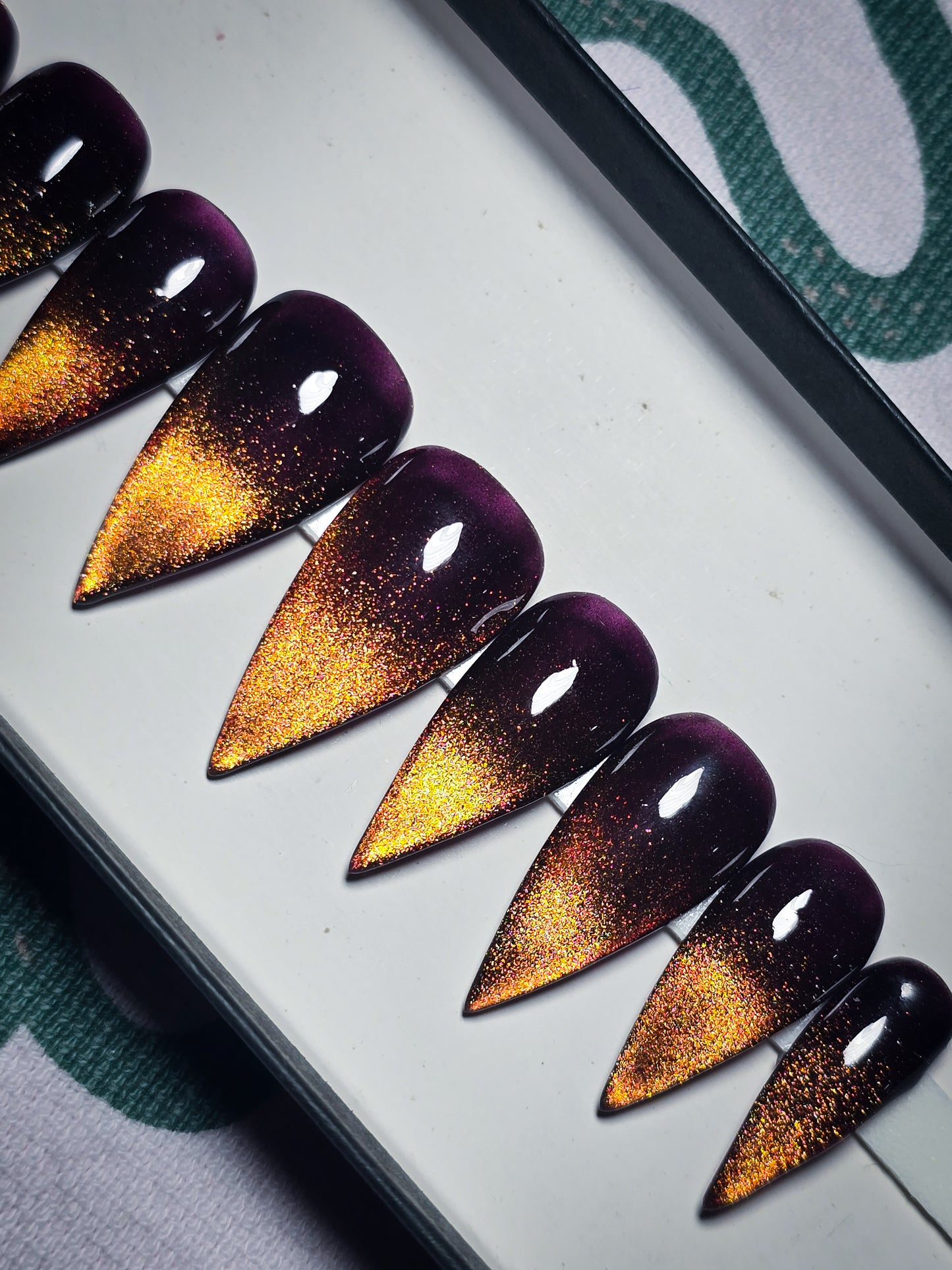 Midnight Ember Press on Nail Set
