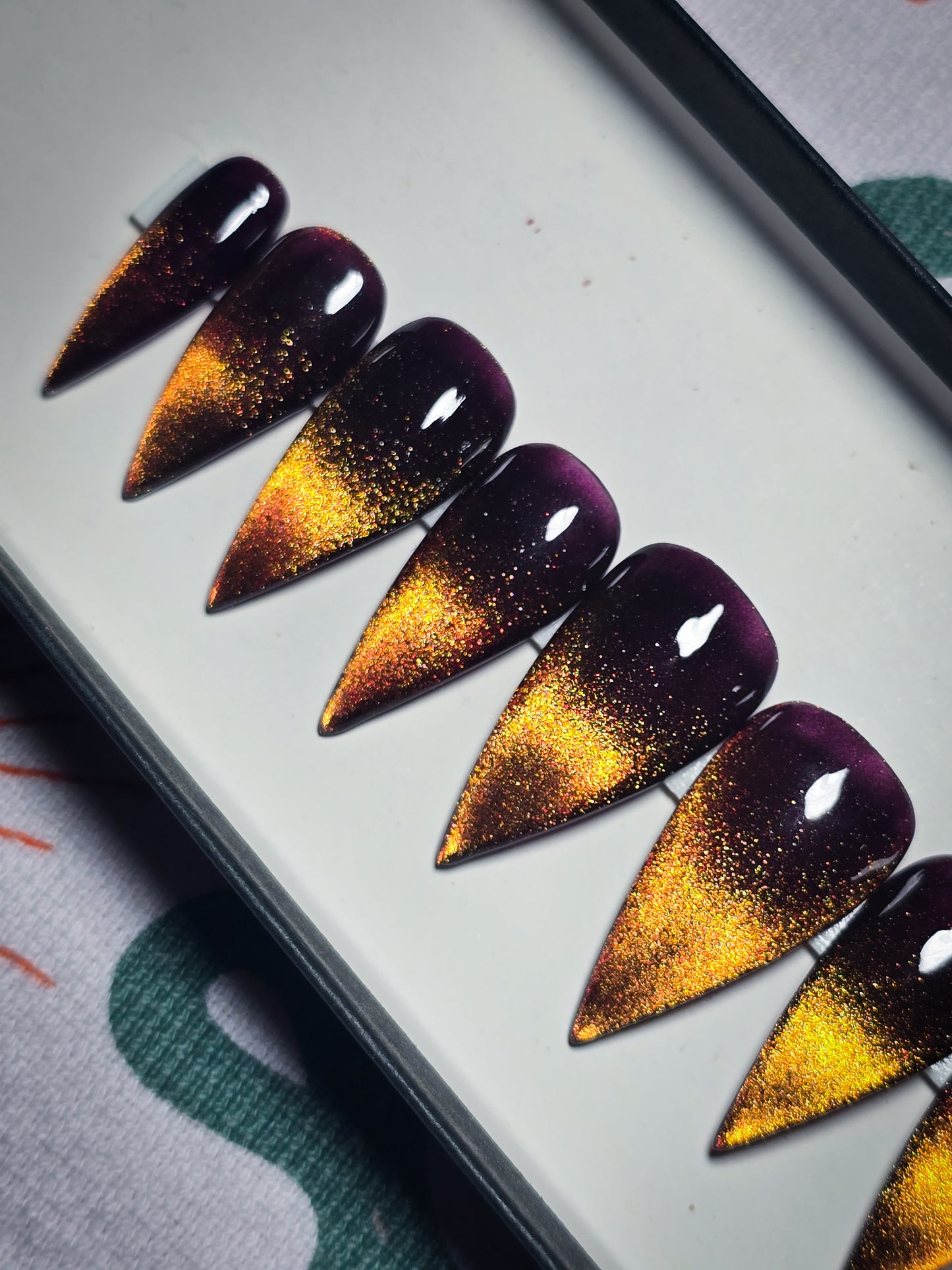 Midnight Ember Press on Nail Set