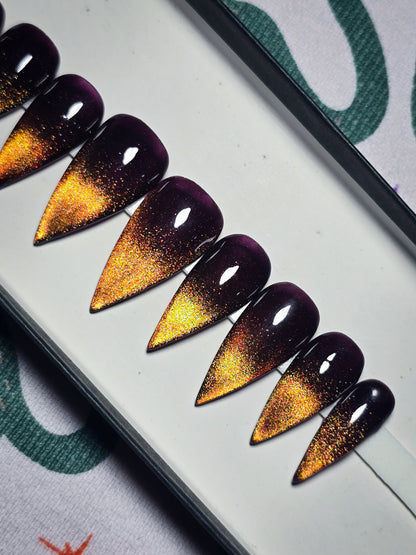 Midnight Ember Press on Nail Set