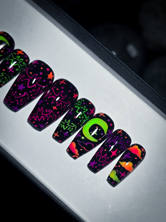 Lunar Bat Party Press on Nail set