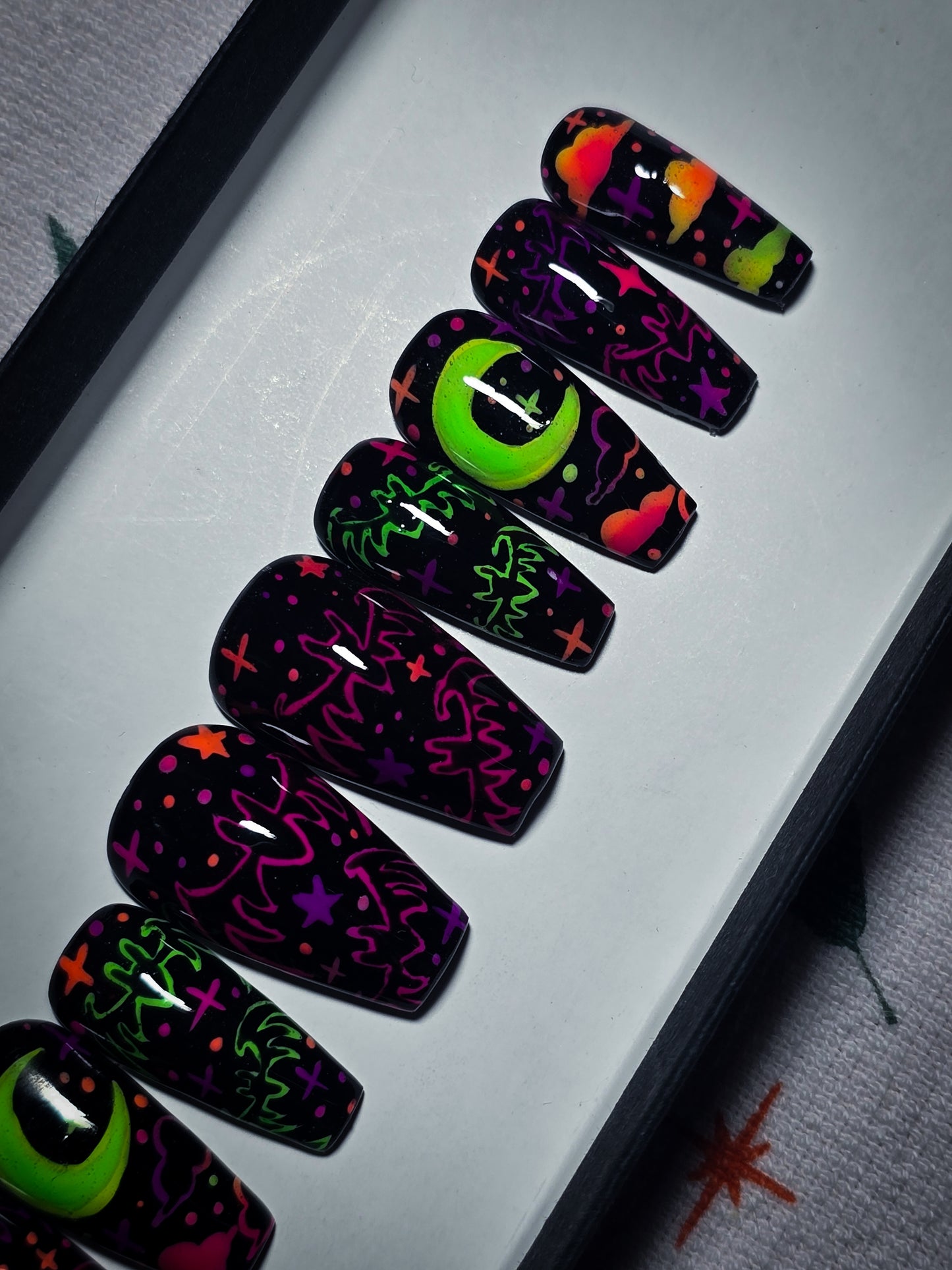 Lunar Bat Party Press on Nail set