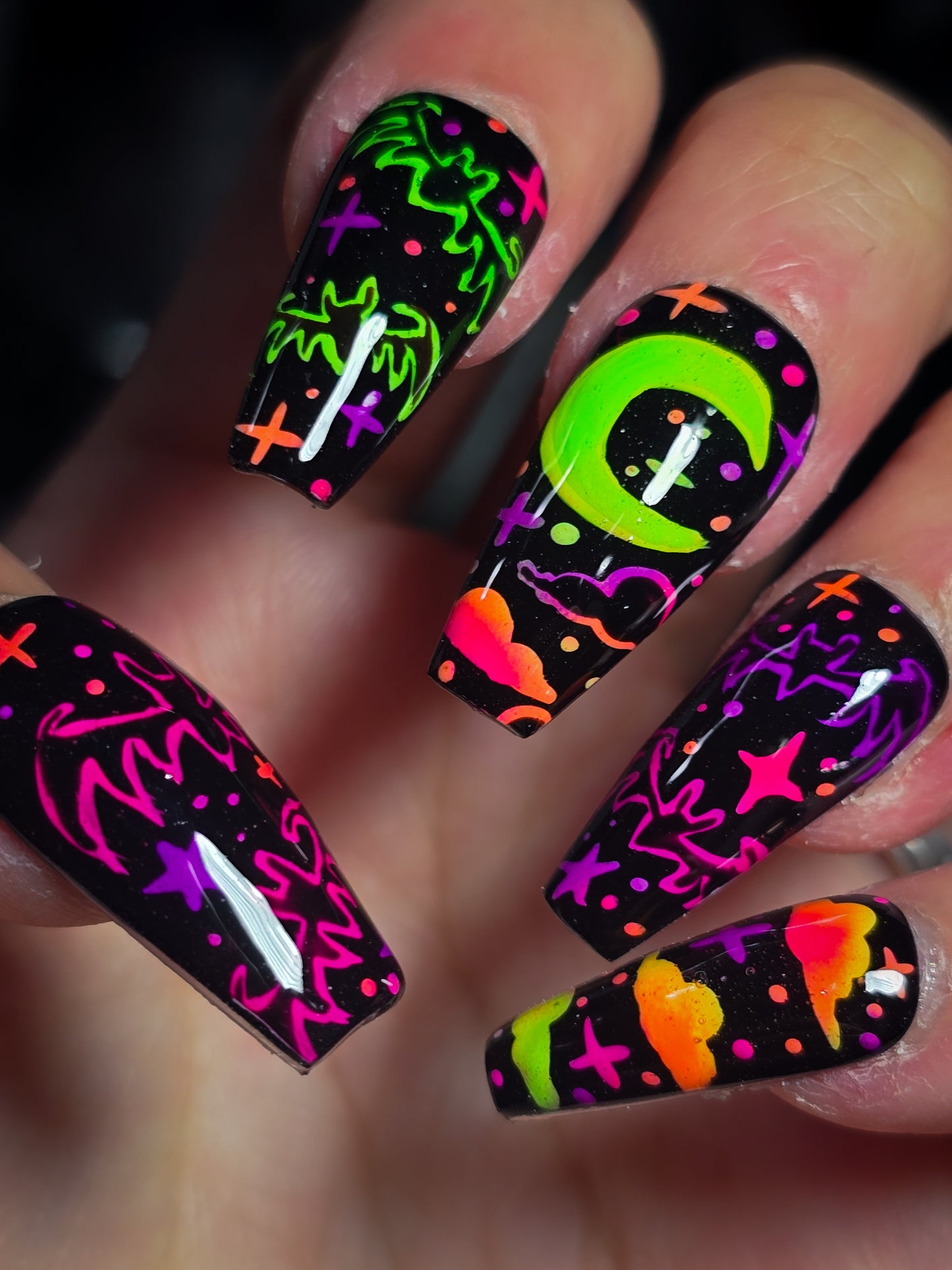 Lunar Bat Party Press on Nail set