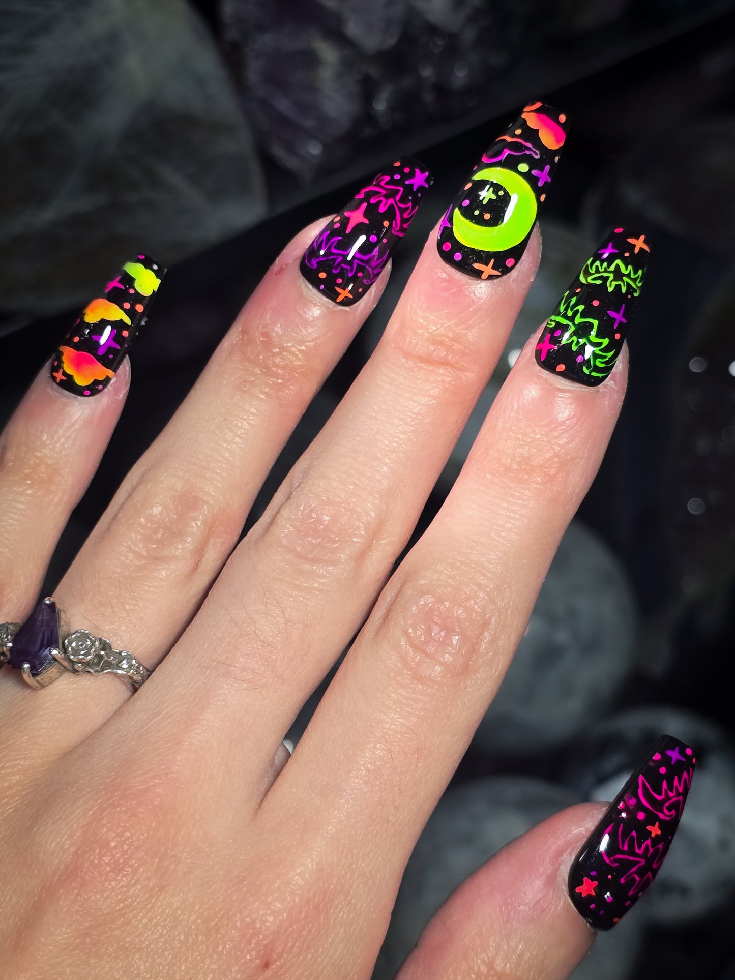 Lunar Bat Party Press on Nail set