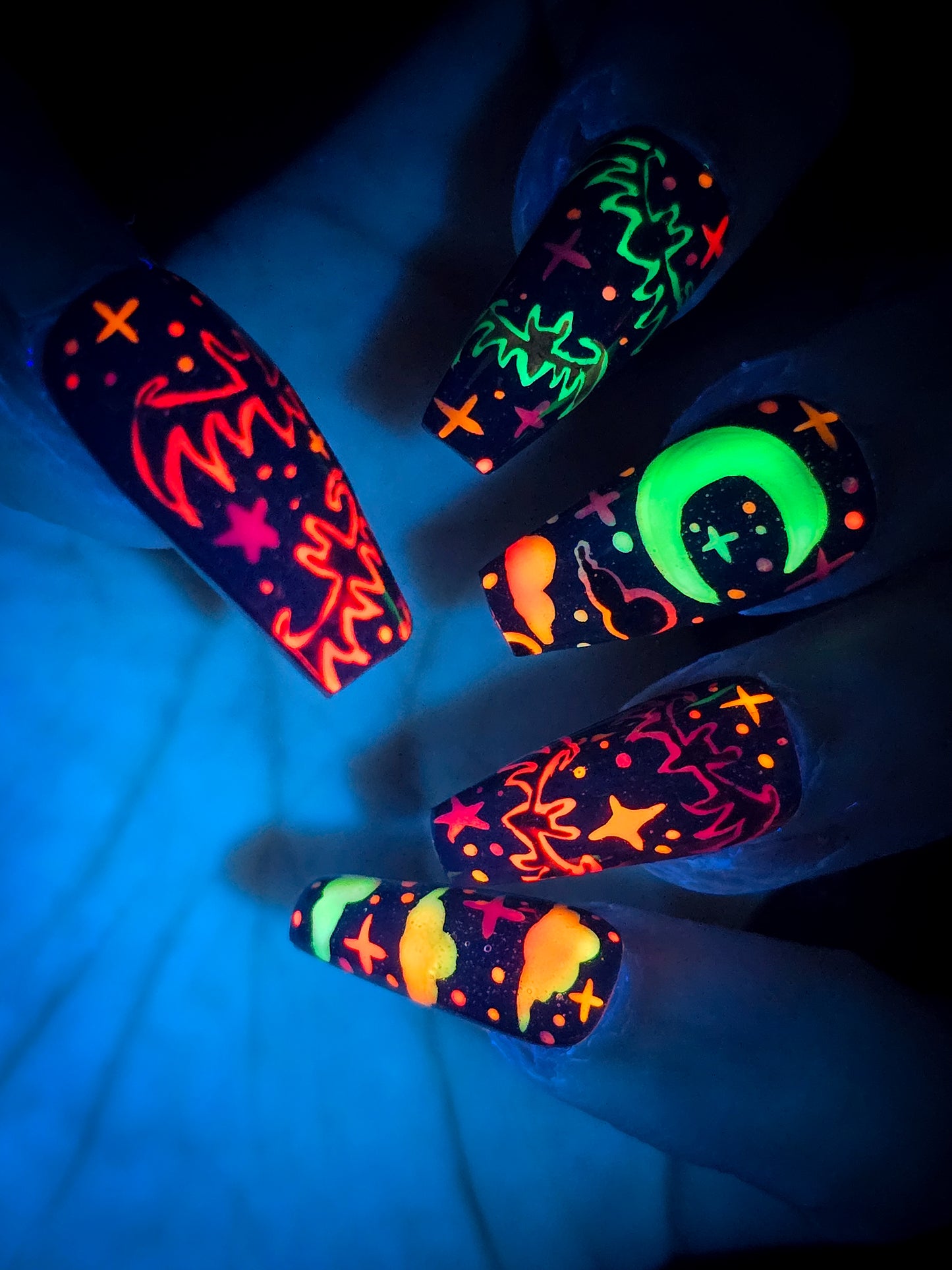 Lunar Bat Party Press on Nail set