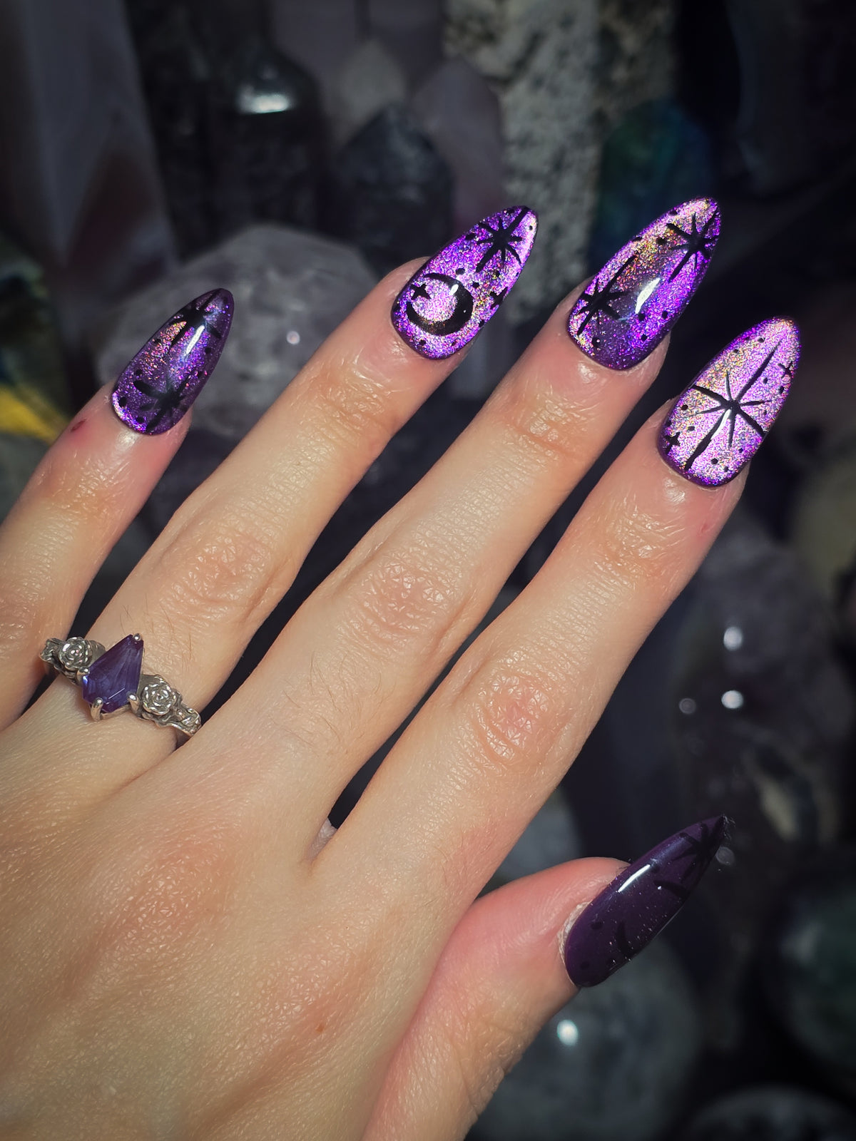 Amethyst Eclipse Press on Nail set
