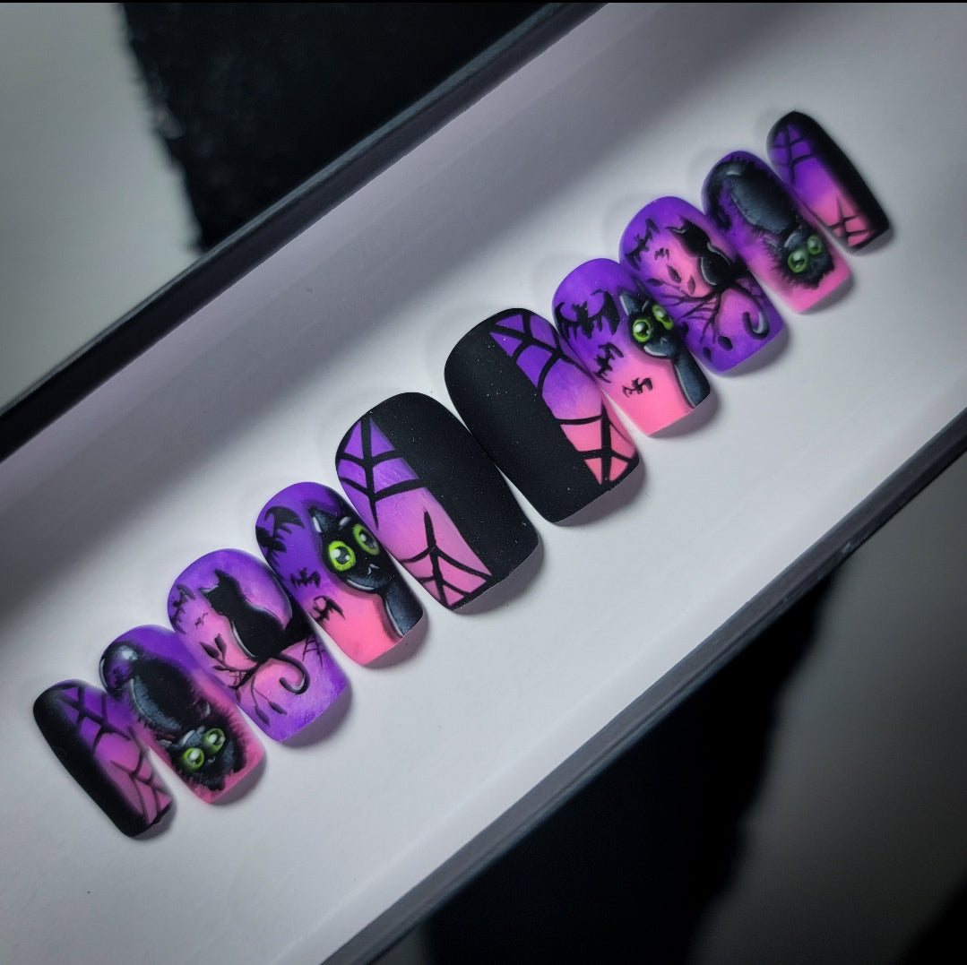 Cats and Bats Press on Nail Set
