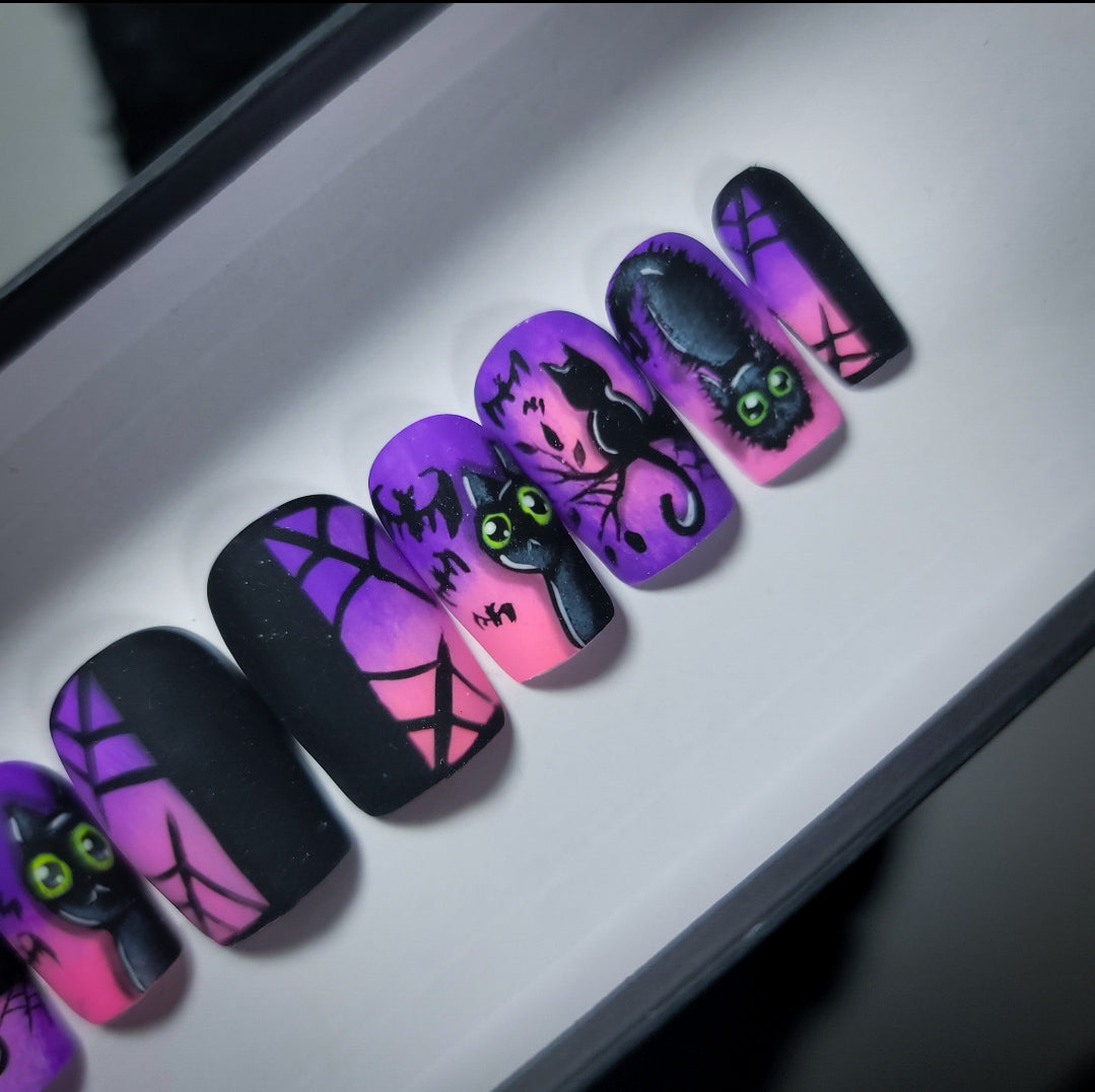 Cats and Bats Press on Nail Set