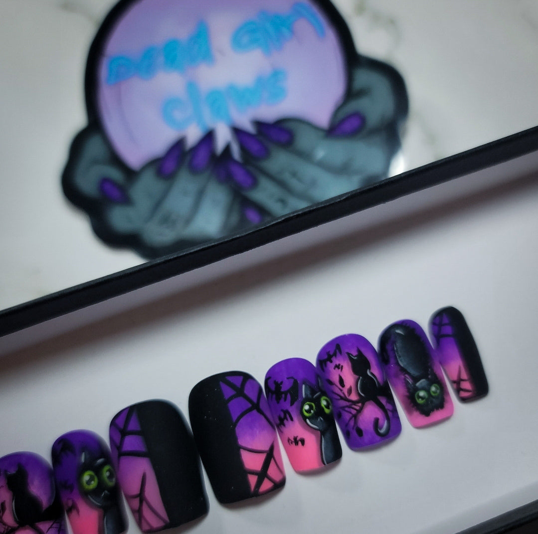 Cats and Bats Press on Nail Set