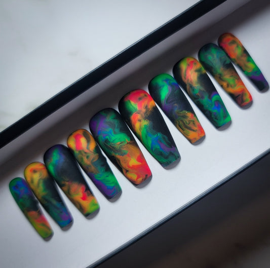 Neon Smoke Press on Nail Set