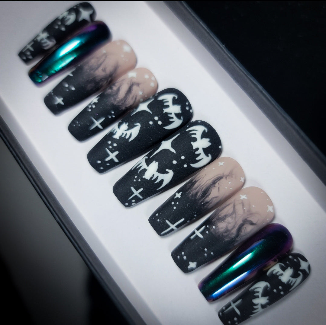 Creature Of the Night (Glow In the Dark) Press on Nail Set