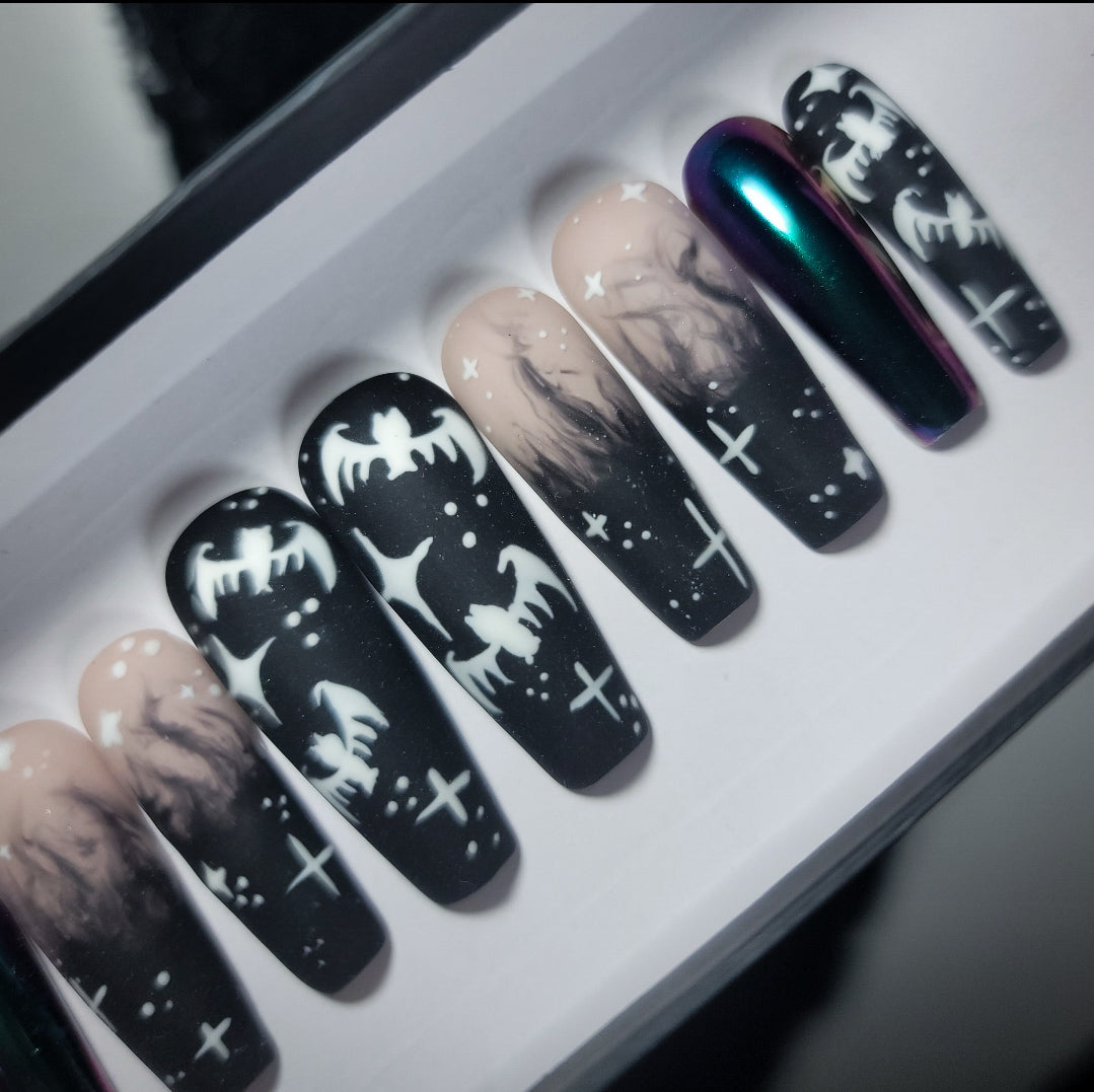 Creature Of the Night (Glow In the Dark) Press on Nail Set