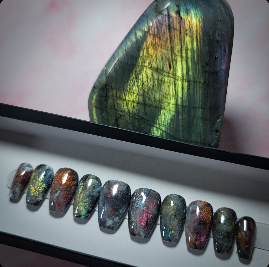 Labradorite Press on Nail set