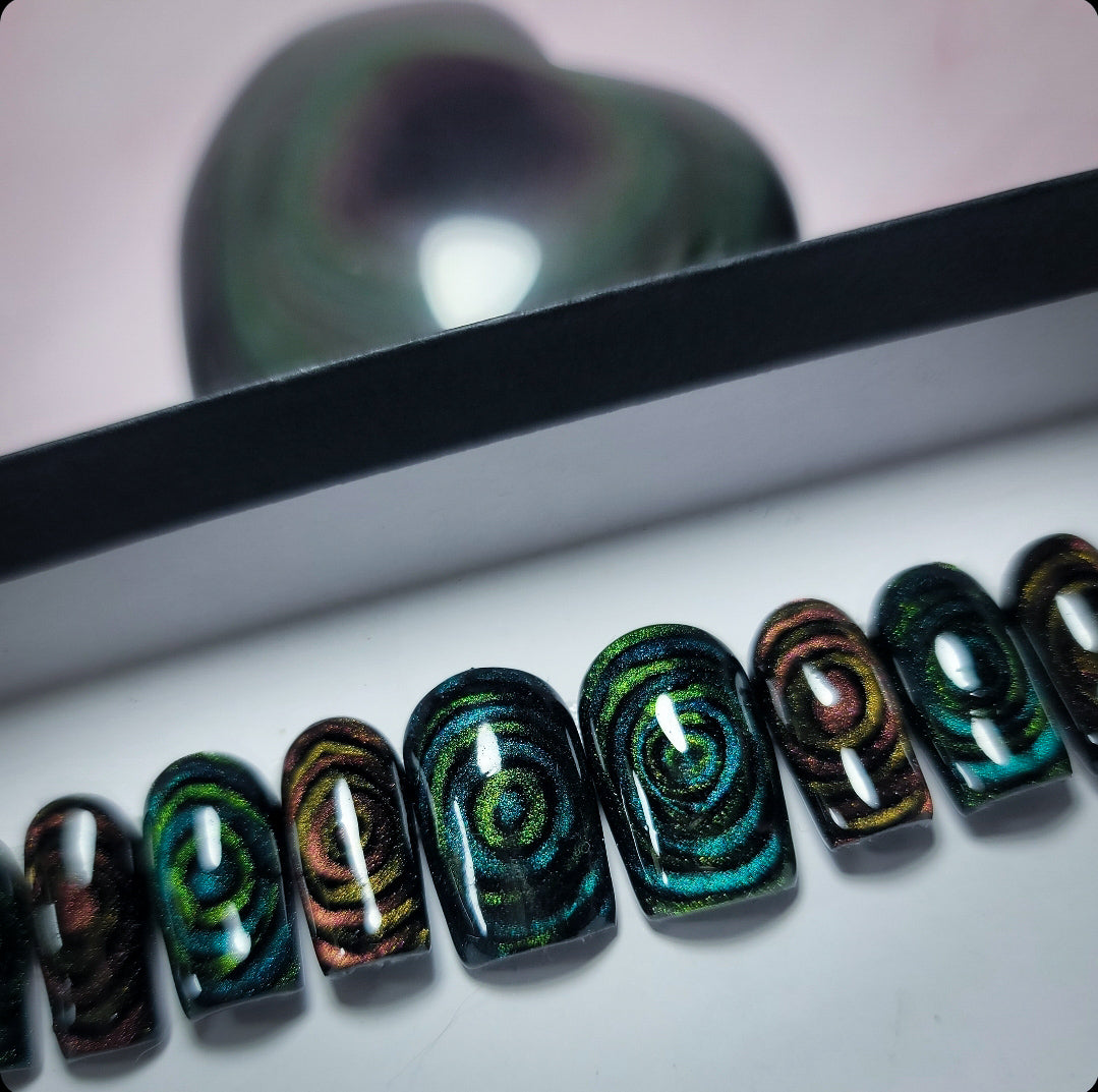 Rainbow Obsidian Press on Nail Set