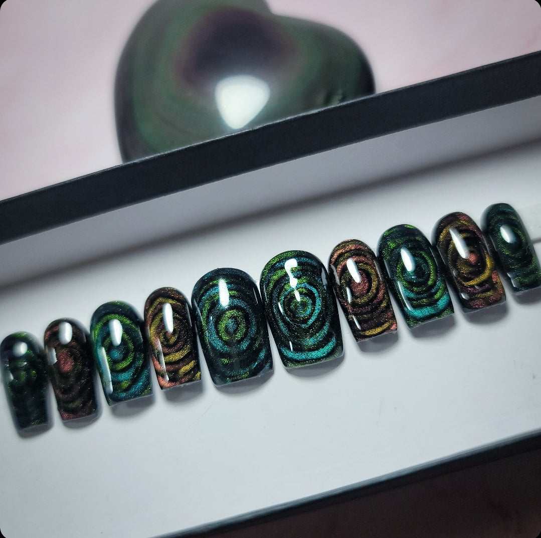 Rainbow Obsidian Press on Nail Set