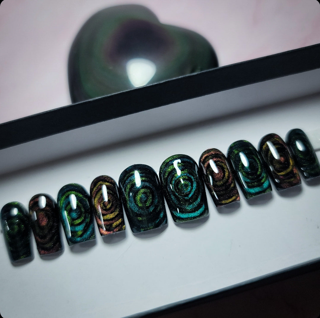 Rainbow Obsidian Press on Nail Set