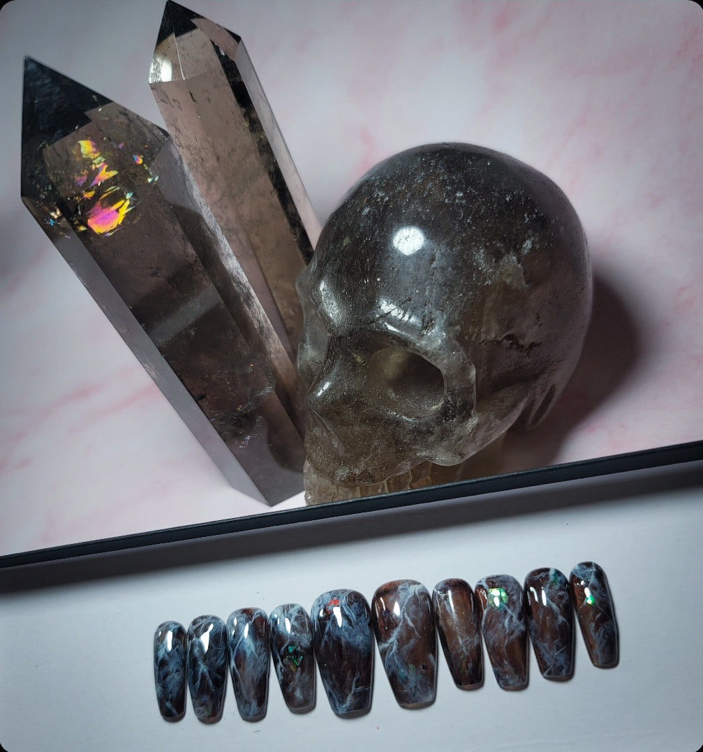 Smokey Quartz Press on Nail Set