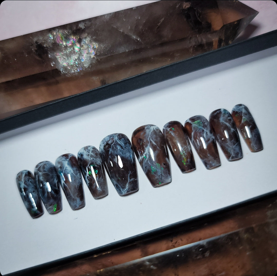Smokey Quartz Press on Nail Set